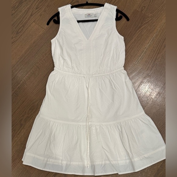 VINEYARD VINES Women Seersucker Harbor Dress Size XS White V Neck nautical - Picture 4 of 7